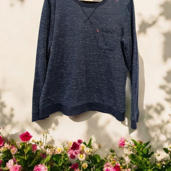 Levi's Tops - Levi's Blue Textured Sweatshirt